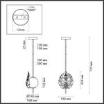 4864/1A MODERN ODL_EX22 81 золотистый/белый/стекло Подвес E14 1*40W JUNGLE