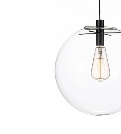 07562-20,21 Подвес Меркурий прозрачный (с черными креплениями и проводом) d20 h200 E27 1*40W