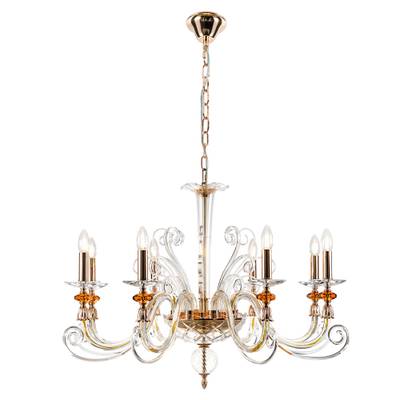 Люстра Crystal Lux CATARINA SP8 V2 GOLD/TRANSPARENT-COGNAC 1361/308