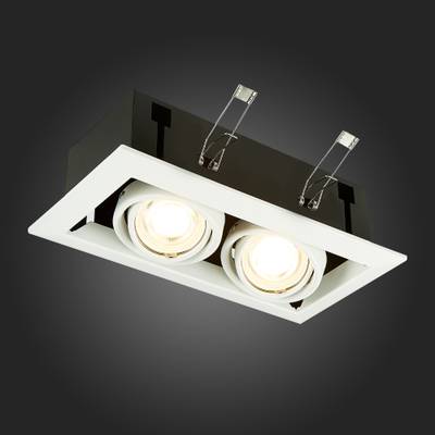 ST250.558.02 Св-к встр. Черный, Белый GU10 2*50W  IP20 L245xW126xH70 220V Без ламп
