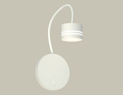 Комплект настенного светильника с выключателем  и акрилом XB9595203 SWH/FR белый песок/белый матовый GX53 (C9595, N8477)