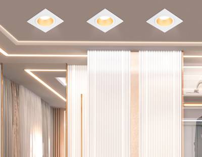 Светильник встраиваемый TN102827 WH/GD белый/золото GU5.3 92*92*50