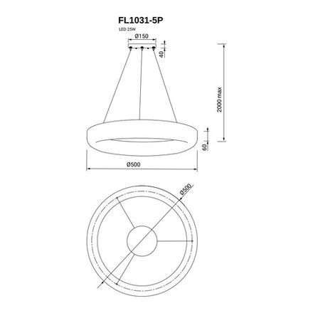 Подвесная люстра Modum FL1031-5P, LED