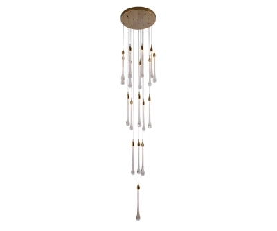 07860-18A,36 Люстра каскадная Асмер латунь d50 h300 Led 54W (3000k)