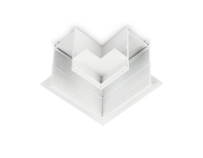 Коннектор угловой для встраиваемого шинопровода под ГКЛ 12,6мм Magnetic 220V GL1039 WH белый 80*80*47 (соединители в комплекте)