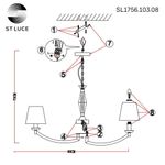 SL1756.103.08 Светильник подвесной ST-Luce Хром/Светло-серый E14 8*40W