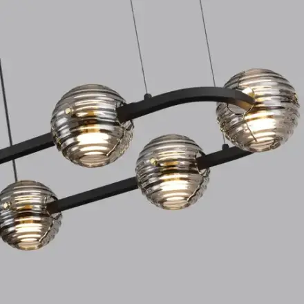 5041/60LA L-VISION ODL24 543 черн./золото/дымчатый/металл/стеко Люстра LED 60W 4000К 1526Лм TRONI