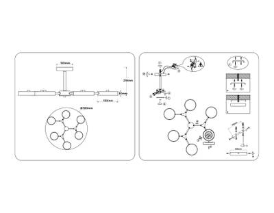 Светильник светодиодный подвесной FL516333/6 WH/FGD белый/золото 108W 3000-6000K D780*210 (без ПДУ)