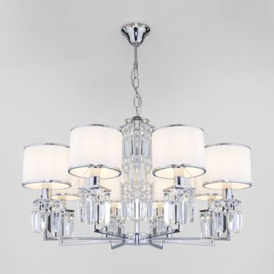 Подвесная люстра с абажурами 10099/8 хром, E14х8