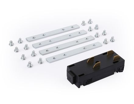 Коннектор питания прямой с соединителем для шинопровода в натяжной потолок Magnetic 220V GL1108 BK черный 68*28.5*18