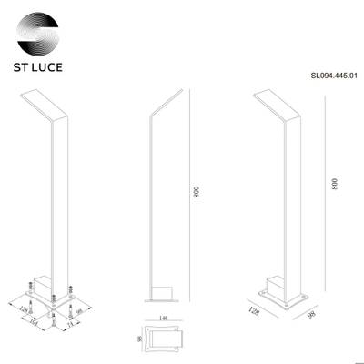 SL094.445.01 Светильник уличный наземный ST-Luce Черный/Черный LED 1*6W 4000K