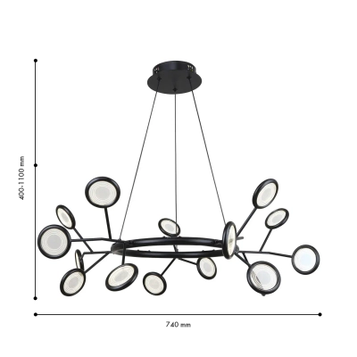 Подвесная люстра Mugs 4252-15P, 15*LED*3W, 3825LM, 4000K. ТМ F-Promo