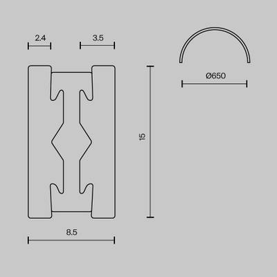 Шинопровод полукруг 650 мм Flarity латунь, TRX154-SR-D650-BS. TM Maytoni