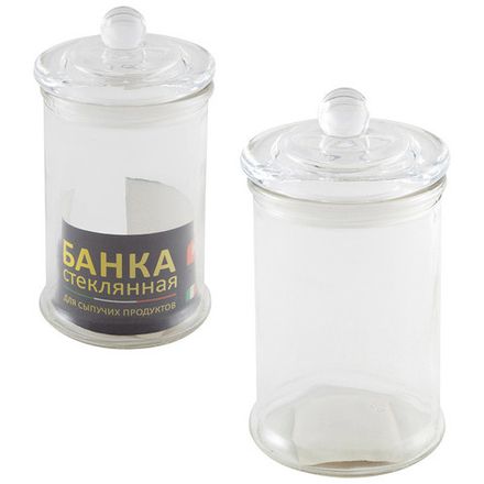 Стеклянная банка для сыпучих продуктов с крышкой BANCA, объем: 0.4 л (Минимальная отгрузка 12 шт)
