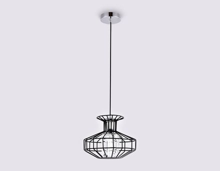 Подвесной светильник в стиле лофт TR5850 BK/CL черный/прозрачный E27 max 40W D240*1200