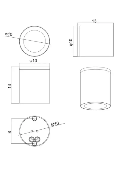 Уличный потолочный светильник Arte Lamp TORCULAR A1813PF-1BK, 1хLED