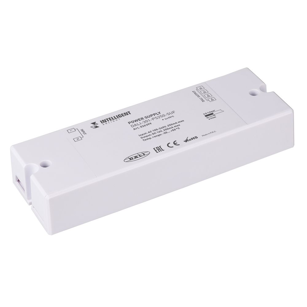 INTELLIGENT ARLIGHT Блок питания шины DALI-301-PS250-SUF (230V, 250mA) (IARL, Пластик) INTELLIGENT ARLIGHT Блок питания шины DALI-301-PS250-SUF (230V, 250mA) (IARL, Пластик)