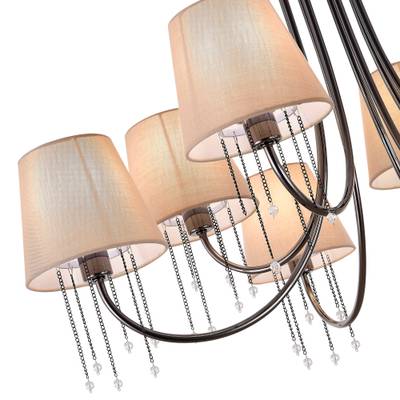 SLE1118-802-08 Люстра потолочная Черный хром/Бежевый E14 8*40W