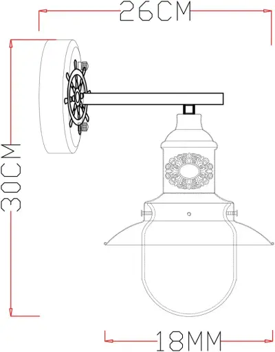 Бра Arte Lamp SAILOR A4524AP-1AB, 1хE27
