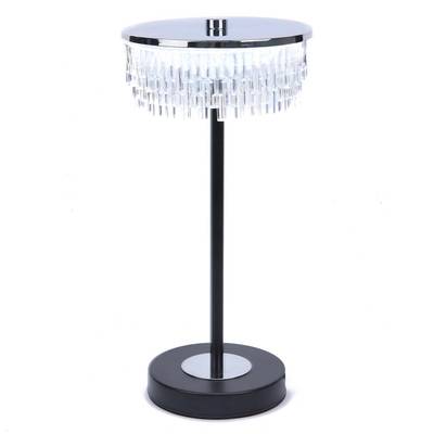 8204/1TL LEDIO LN25 серебро/черный/прозрачный, металл/акрил Настольная лампа LED 7W 4000К 220V SATIANA