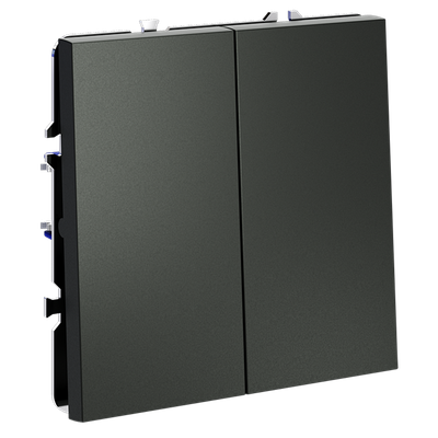 VLS020306 Проходной переключатель встраиваемый VOLTUM S70 двухклавишный 10А, (титан) (ТМ Maytoni)