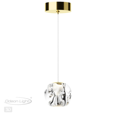 5085/5L L-VISION ODL25 563 золото/прозрачный/металл/акрил Подвес LED 5W 4000K 240Лм JEMSTONE