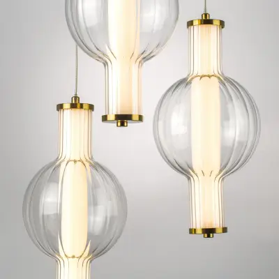 800133 Люстра BOTTO LED 3х6W 1820LM ЛАТУНЬ/ПРОЗРАЧНЫЙ/БЕЛЫЙ 3000K Lightstar