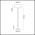 3745/2F MODERNI LN26 525 никель/белый, металл/текстиль Торшер E27 2*60W 220V NIKKI