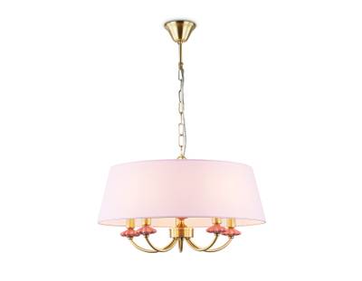 Светильник подвесной LH75021/5 GD/PI золото/розовый E14/5 max 40W D550*730