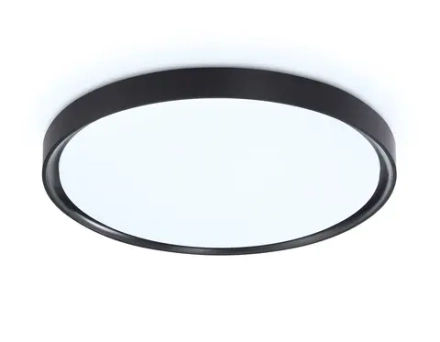 Потолочный светодиодный светильник FZ1248 BK черный IP54 30W 5000K D380*60 (Без ПДУ)
