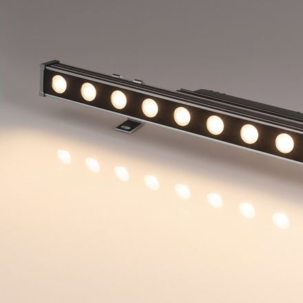 Линейный прожектор AR-LINE-500-12W Warm3000 (GR, 15 deg, 230V) (Arlight, IP65 Металл, 3 года)