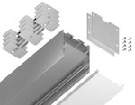 Алюминиевый профиль накладной/подвесной "Profile System" GP3050AL серебро/матовый рассеиватель 2000*42*45, 2 заглушки, 4 крепления в комплекте (для ленты до 33,4мм)