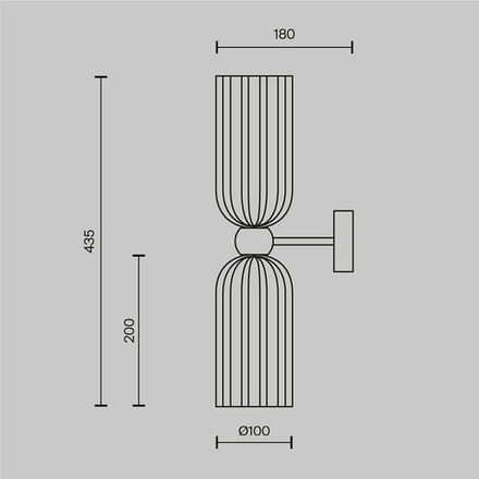 Настенный светильник (бра) Антик / Antic E14х2, MOD302WL-02GR. TM Maytoni
