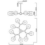 Люстра на штанге Arte Lamp YUKA A7759PL-9PB, 9хE27