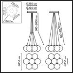 7109/7 MIDCENT ODL26 Подвесной светильник  металл/стекло/бронза/белый IP20 E14 7*5W  220-240V MAGIA
