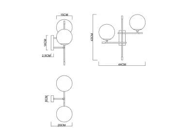 Бра Arte Lamp ARKAB A2225AP-2BK, 2хE14