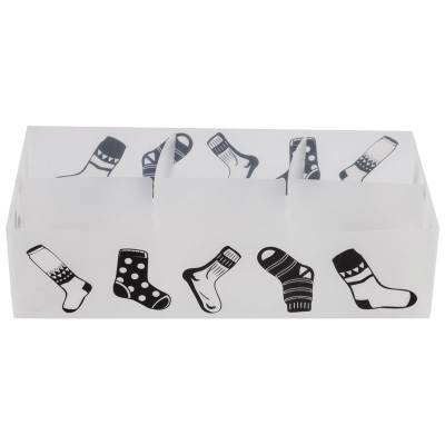 Коробка для белья PSB-02/6-P, 6 ячеек, пластик, с принтом, 30*15*7см (Минимальная отгрузка 10 шт)