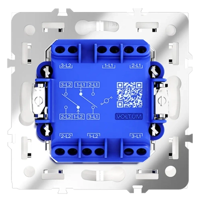 VLS020302 Проходной переключатель встраиваемый VOLTUM S70 двухклавишный 10А, (белый матовый). (ТМ Maytoni)