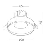 ST751.538.10 Св-к встр. Белый LED 1*10W 3000K 750Lm Ra&gt;90 38° IP20 D100xH75 170-240V