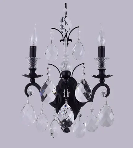 Бра Crystal Lux MAGNIFICO AP2 BLACK/TRANSPARENT 2310/402