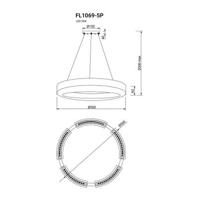 Люстра подвесная Bonum Lux FL1069-5P, LED