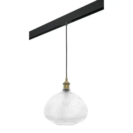 PRO798031 Светильник д/1-фазн трека GENNI 1х40W E27 ЛАТУНЬ/ПРОЗРАЧНЫЙ/ЧЕРНЫЙ (798031+595007) Lightstar