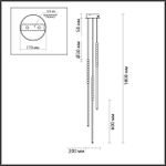 6639/33L HIGHTECH ODL24 291 металл/античная бронза/белые бусы из акрила Подвесной светильник IP 20 LED 33W 3500K 220V MONELLA