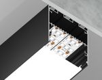 Алюминиевый профиль накладной/подвесной "Profile System" GP3100BK черный/матовый рассеиватель 2000*50*50, 2 заглушки, 4 крепления в комплекте (для ленты до 41,4мм)