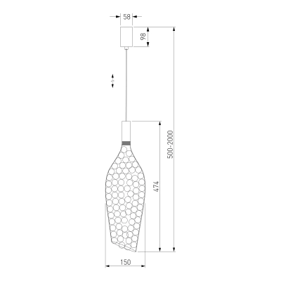 Подвесной светодиодный светильник с металлическим плафоном 90380/1 золото, LED