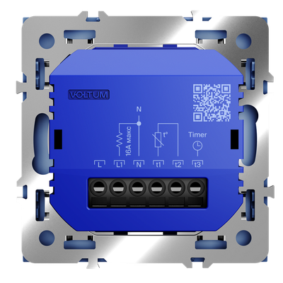 VLS070115 Терморегулятор электронный VOLTUM S70 с индикацией и датчиком, для теплого пола, (деним). (ТМ Maytoni)