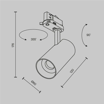 Трековый светильник Фокус / Focus Led Trinity 2700-5000K 12Вт 36°, TR197-3-12WCCT-M-B. TM Maytoni