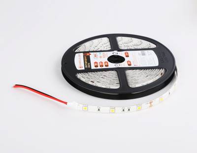 Светодиодная лента GS1901 5050 30Led/ 7.2W m/ 12V IP65 3000K/ 5000*10*2.87mm/ кратность резки 100mm (2 конт.)