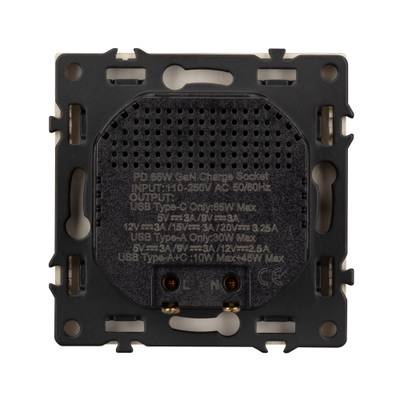 Механизм розетки с быстрой USB зарядкой SCT-NOBE-MUAC-SFPL-FC-GD (65W, QC3) (Arlight, -)
