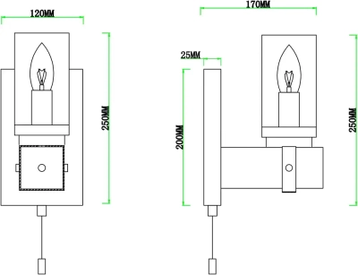 Бра Arte Lamp DALIM A7014AP-1BK, 1хE14